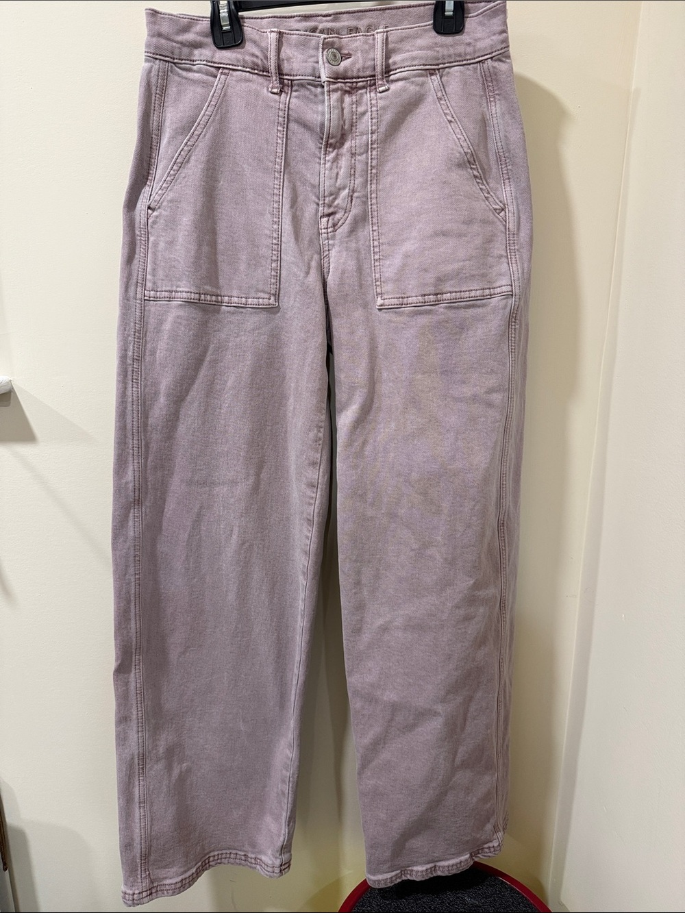 American Eagle Outfitters Straight/Wide-Leg Chinos in Dusty Lilac